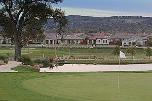 A scenic vista of a lush green golf course